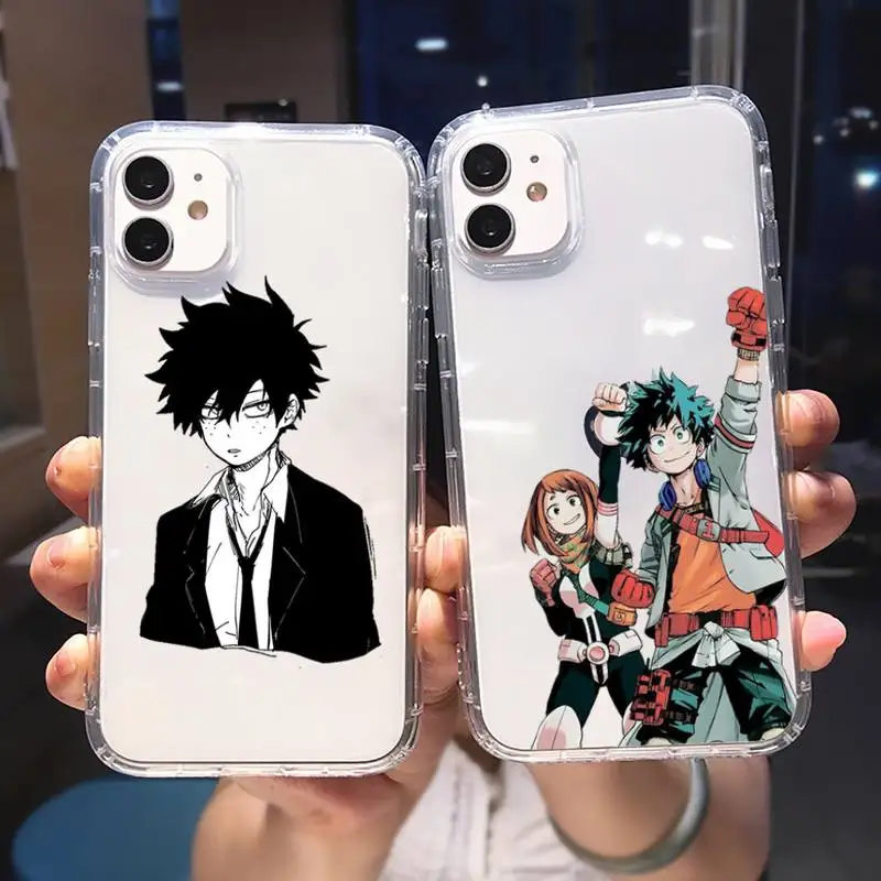 

My hero academia Phone Case Transparent for iPhone 6 7 8 11 12 s mini pro X XS XR MAX Plus cover funda shell