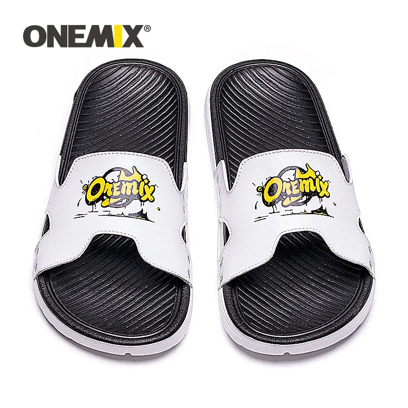 ONEMIX/2021 г. Летние шлепанцы удобные модные сандалии мужские домашние тапочки без