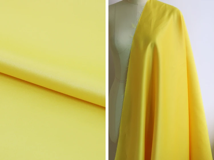 96 bright yellow Тяжелая Свадебная атласная ткань полиэфирный мат сатин качество 1 ярд* 150 см - Цвет: 96 bright yellow