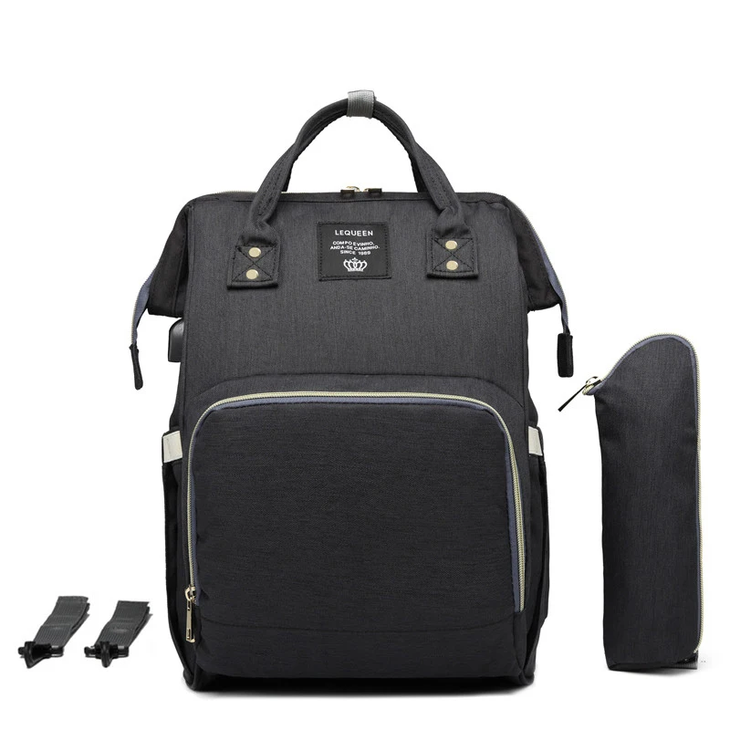 Lequeen Diaper Bag G LEQUEEN пеленка мешок USB Мумия Материнство сумка большая мода кормящих путешествия рюкзак коляска детская сумка уход за ребенком подгузник рюкзак - Цвет: Lequeen Diaper Bag G