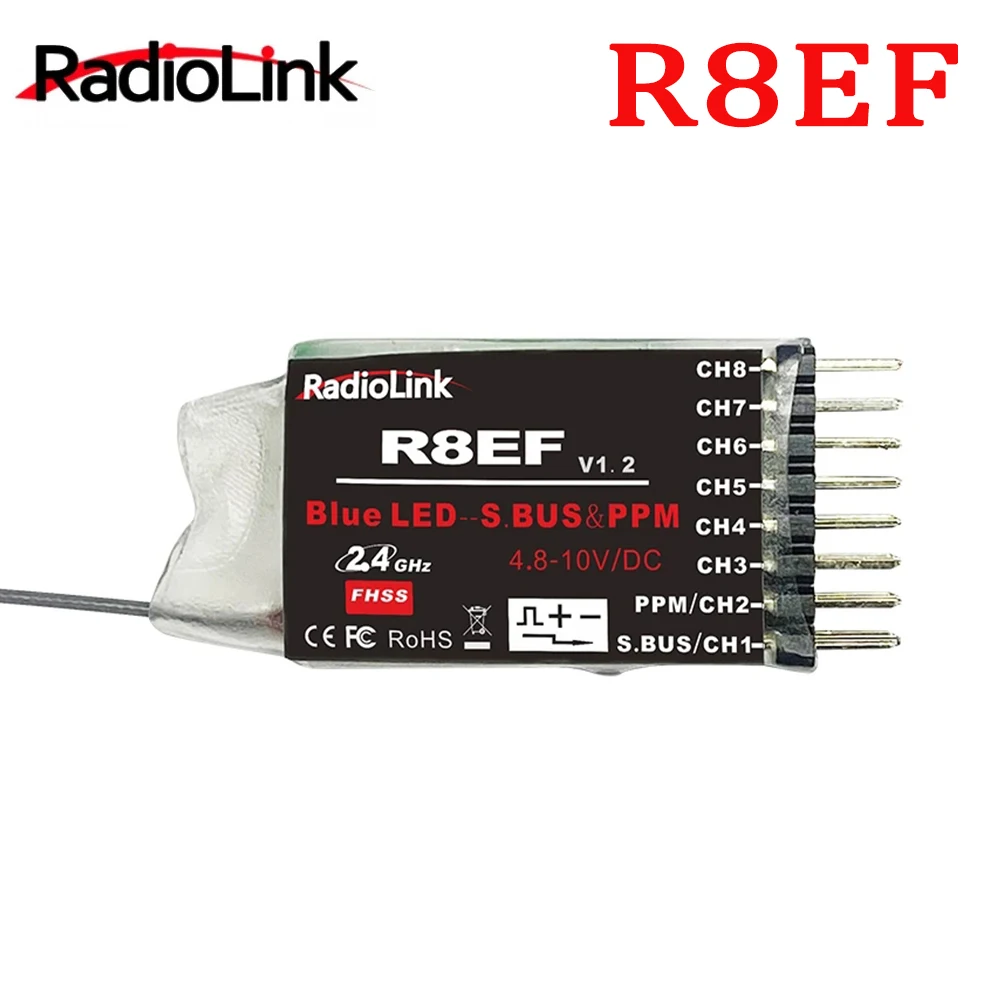 Приемник Radiolink R8EF 2 4G 8CH FHSS 8 каналов для T8FB поддержка Φ PPM PWM|Детали и аксессуары| |