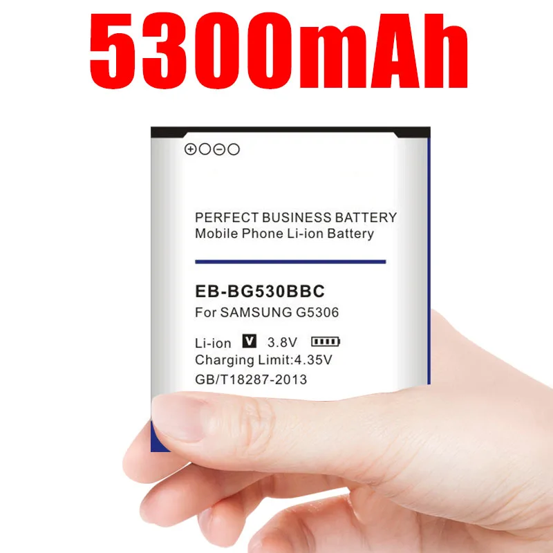5300mah Eb-bg530bbc Eb-bg530cbe Battery for Samsung G5306 J3 2016 J5 2015 G5308w G530h G530fz G530y G5309w