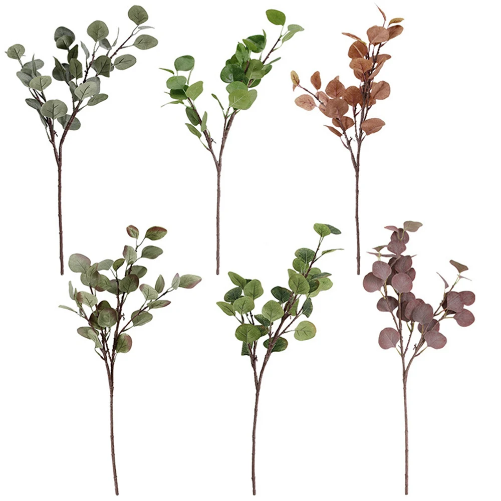 

69cm Nordic Wind Artificial Plants Bunch Eucalyptus Money Leaf Home Wedding Deco Flower Arrangement Photography Props Gray Green
