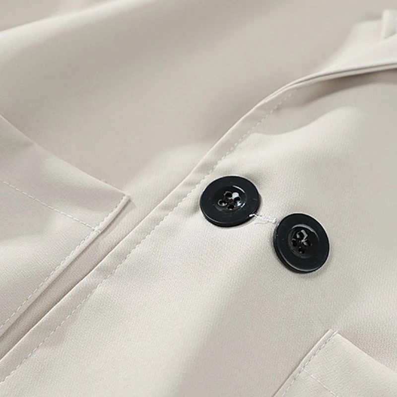 

Women Blazers Solid Notched Casual Loose All-match Korean Style Chic Ulzzang Daily Retro New Double Breasted Outwear Womens Fits