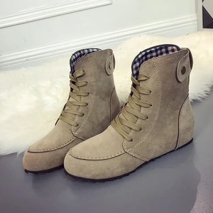 2022 New Autumn Ankle Winter Boots Warm Comfy Soft Handmade Shoes Boots for Women Solid Casual Round Toe Lace Up Plus Size Shoes