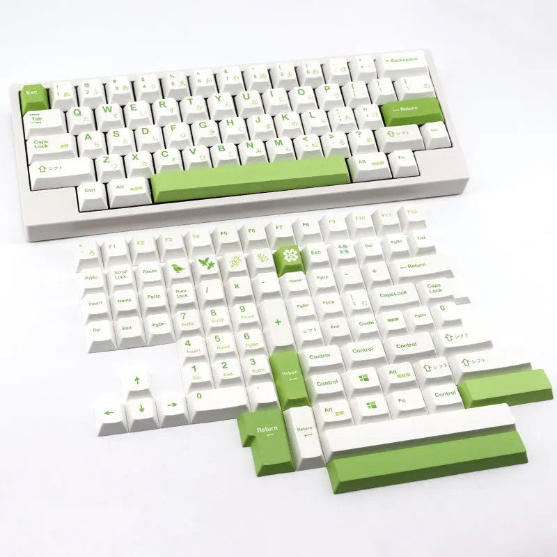 

PBT Minimalist Green Keycaps Cherry Profile Sublimation Mechanical Keyboard key cap