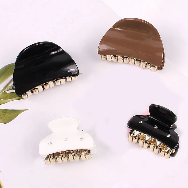Новые однотонные мини-заколки для волос геометрические заколки-крабы акриловые