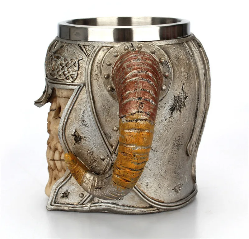 Хэллоуин Бар ликер из нержавеющей стали чашки викинга Ram рогатый питовер воин