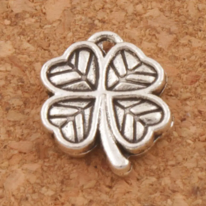 Small Clover Leaf Charm Beads Pendants 200pcs zinc alloy Handmade Jewelry DIY L576 12.2x10.6mm