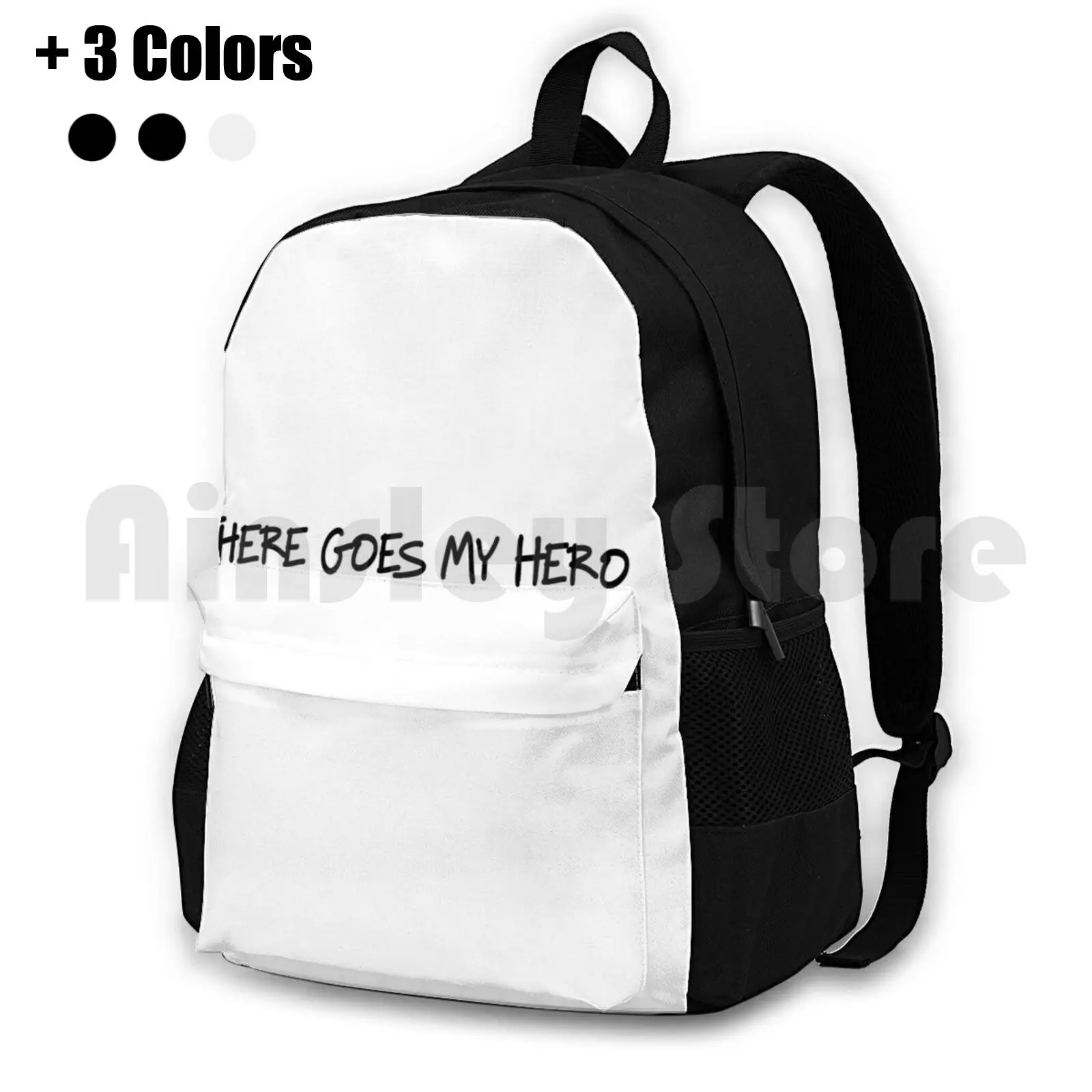 

There Goes My Hero... Outdoor Hiking Backpack Riding Climbing Sports Bag Dave Grohl Music Band Drum Drums Singer Guitar