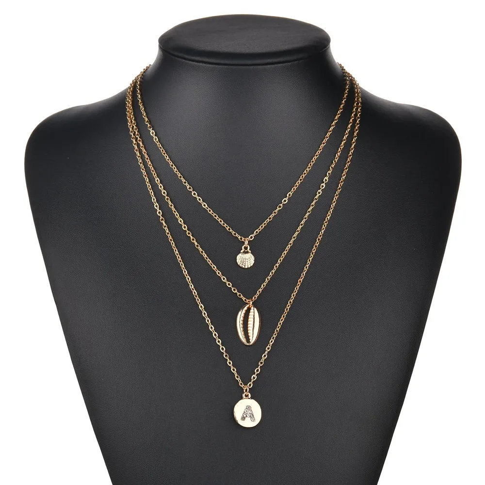 Цепочка с подвеской стразы Классическая Подвеска надписью A в виде круглого