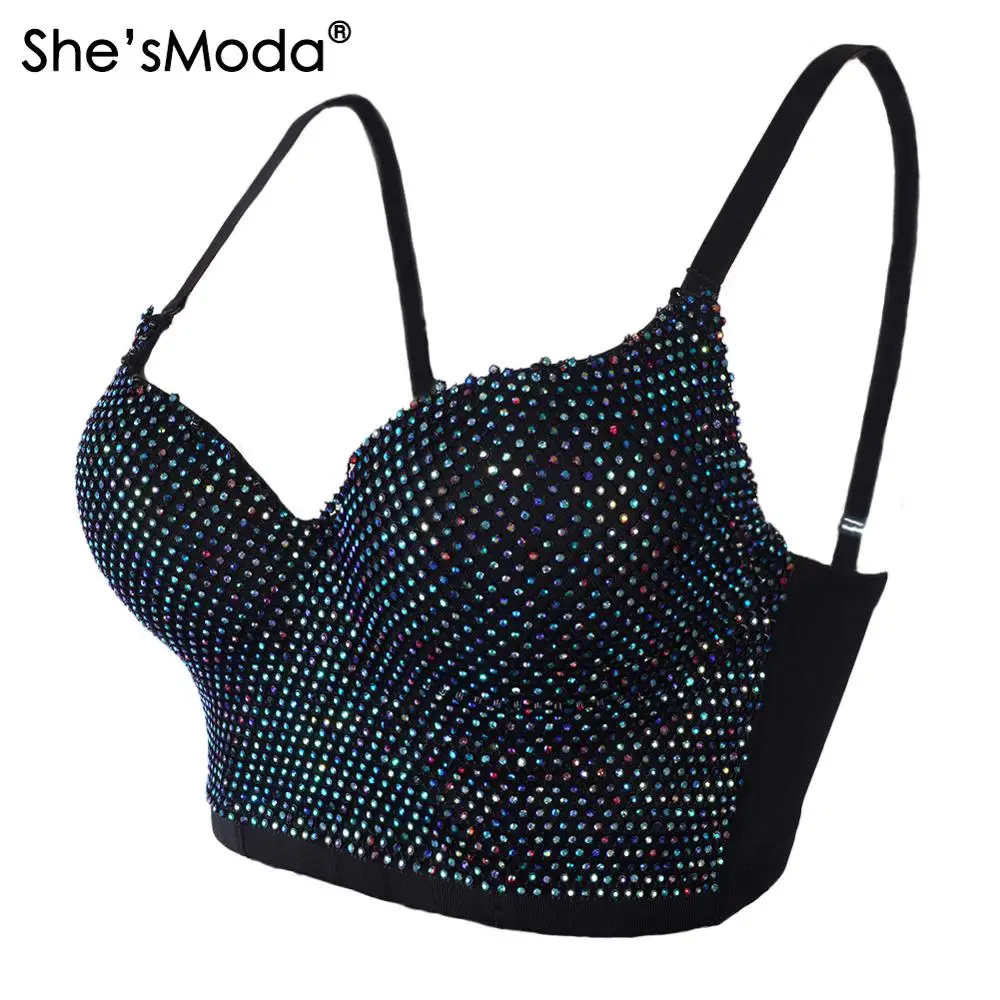 Женское Бюстье с бриллиантами She'sModa сетчатый бюстгальтер укороченный топ для