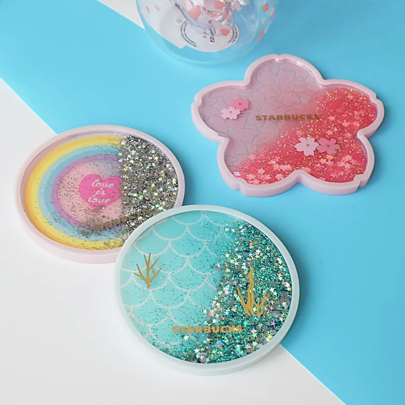 Силиконовые подставки с зыбучим песком Романтический Кролик вишневый цвет сезон