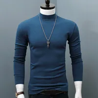 Men’s Half High Collar Bottoming Shirt Long Sleeve Uellow