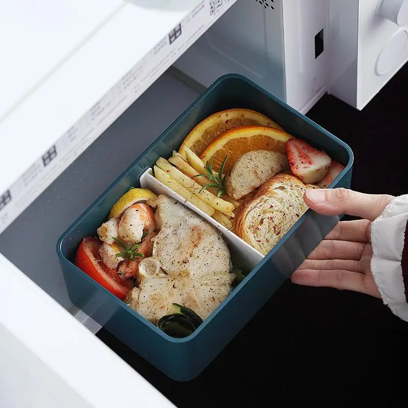 New1000ml 1 слойная коробка Bento экологически чистый Ланч бокс пищевой контейнер из