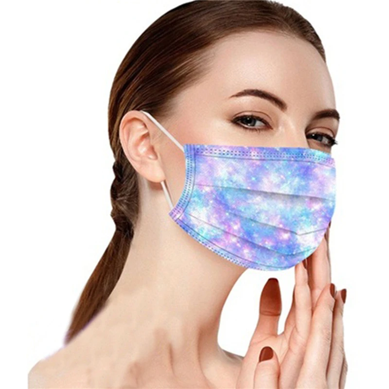 

20/50pc Disposable Children Face Mask Mascarillas Star Tie-dye Gradient Printed Three-layer Dust-proof Mouth Masks Masque Enfant