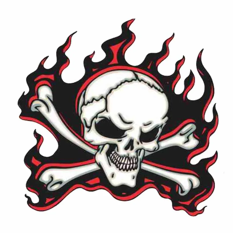 

Personality Interesting Car Sticker RED FLAME Skull Personality The Tail of The Car Motorcycle Sunscreen Waterproof PVC 13x13cm