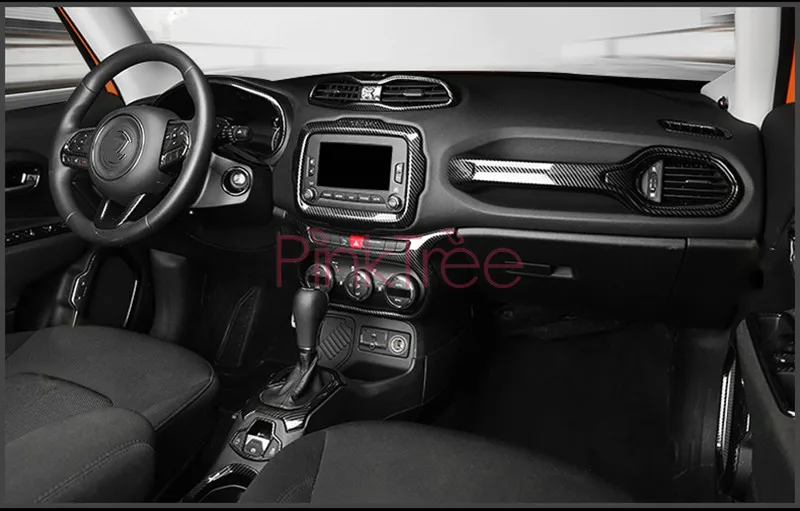 Аксессуары для Jeep Renegade 2016 2017 2018 внутренняя Обложка отделка из углеродного