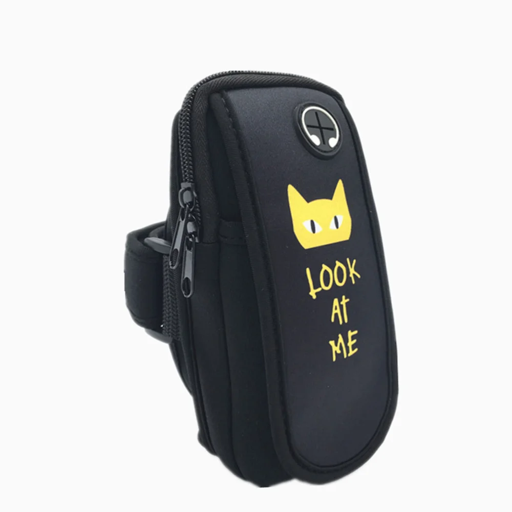 

Cell Phone Arm Band Black Running Case Arm Bag Workout Sports Phone Holder with Earphone Hole(Black/Large/6.0 Inch)
