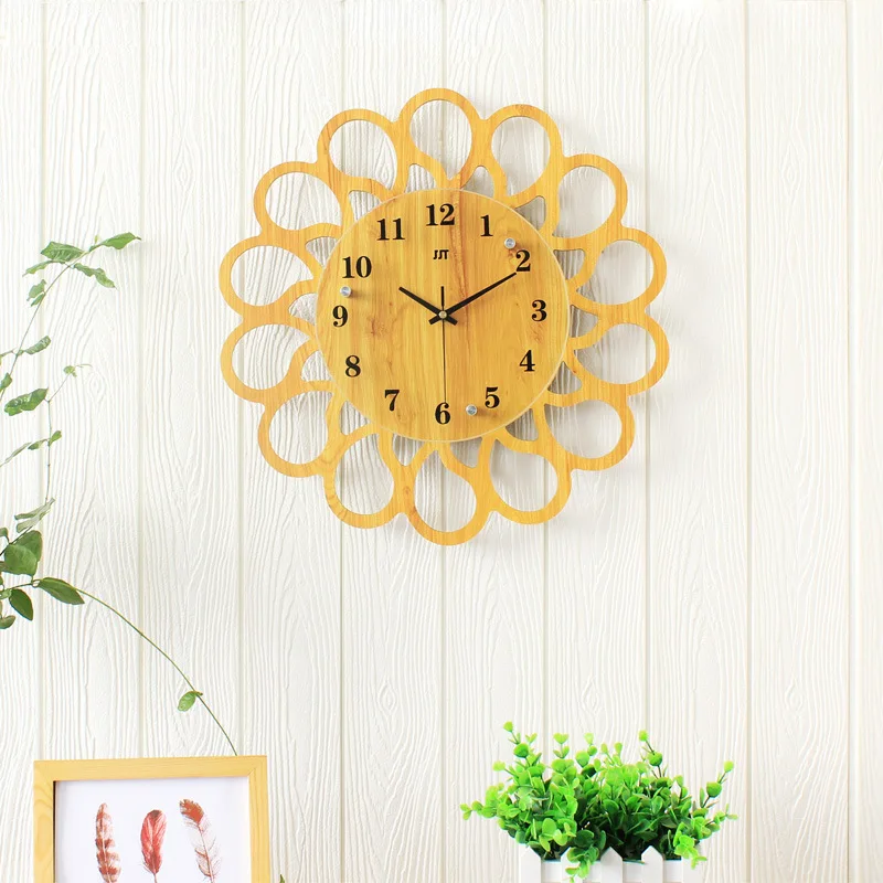 

Simple Pastoral Style Wall Clock Creative Living Room Mute Clock Modern Art Decorative Wall Clock Household Quartz Wall Clock