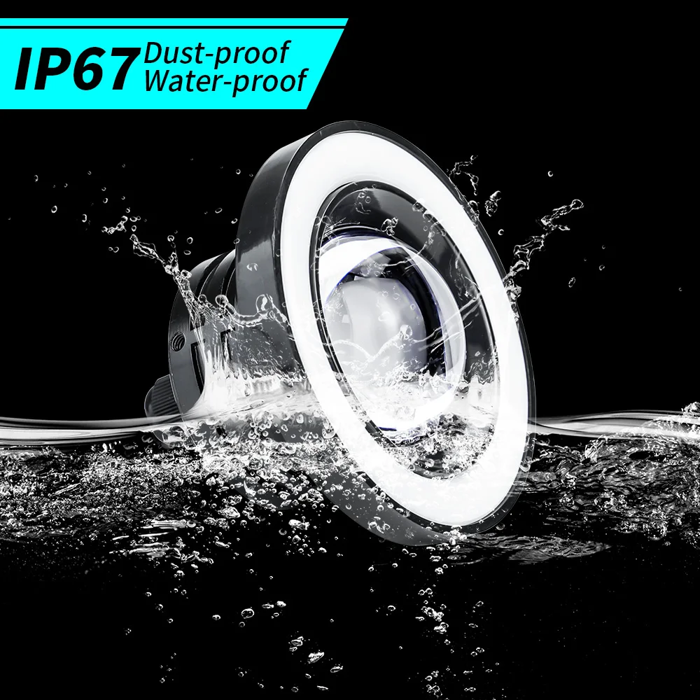 

2pcs Angel Eye bulb With Mounting Brackets 3inch LED Fog Light Driving Lamp Plastic