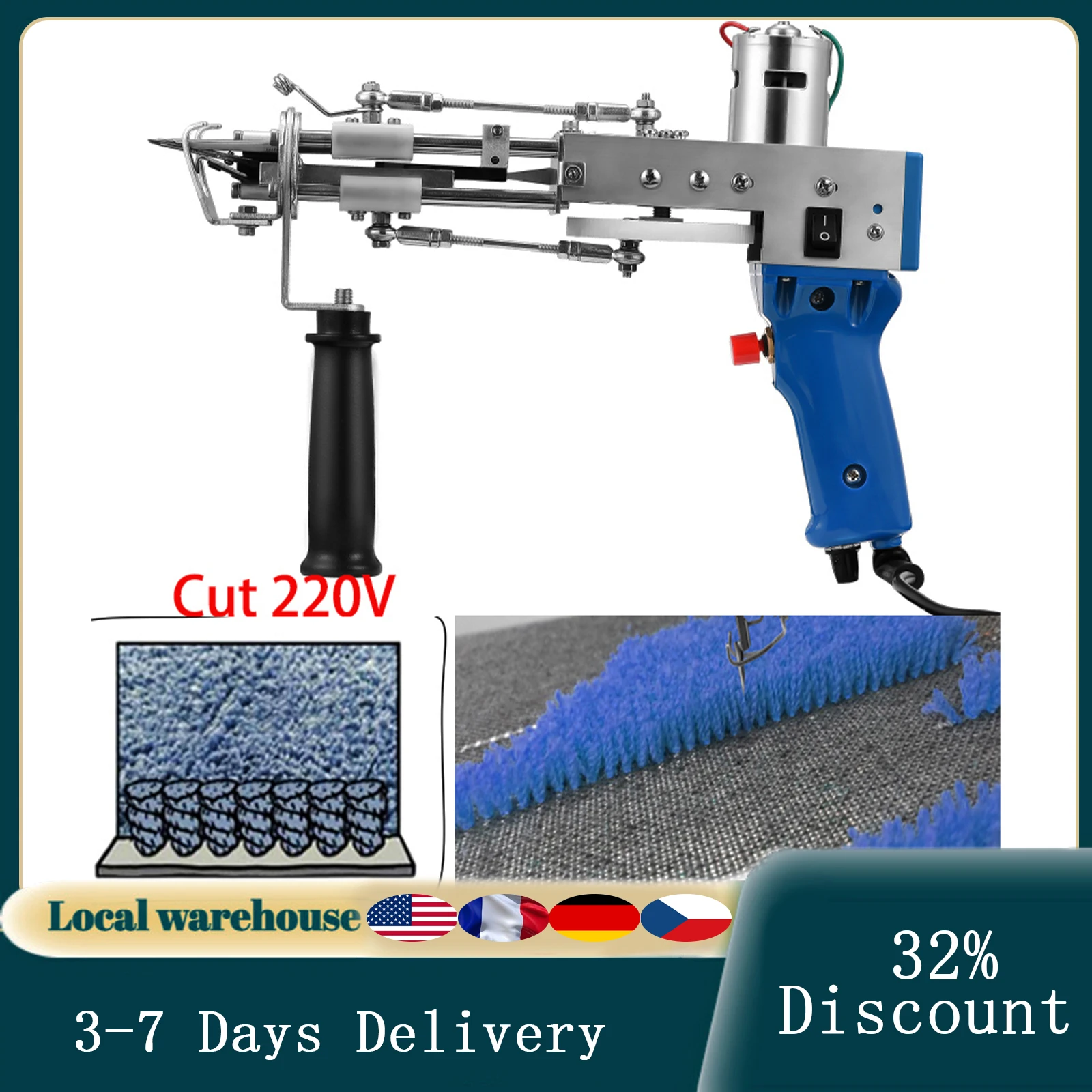 Рождественские подарки Электрический самодельный пистолет для тафтинга ковер