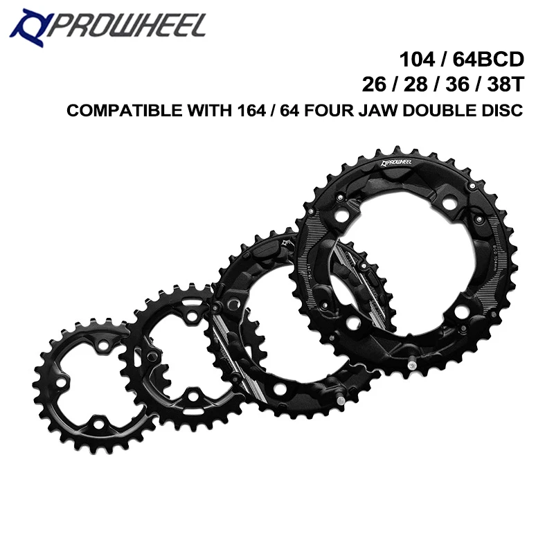 Звездочки для велосипеда PROWHEEL 104/64BCD MTB двойная Звездочка 26T 28T 36T 38T 10/11 скоростной