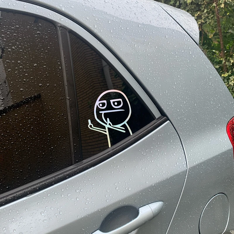 

1 Pcs Auto Car Cartoon JDM Sticker Funny Middle Finger Reflective Vinyl OEM ODM Car Sticker Motorcycle Decal Styling