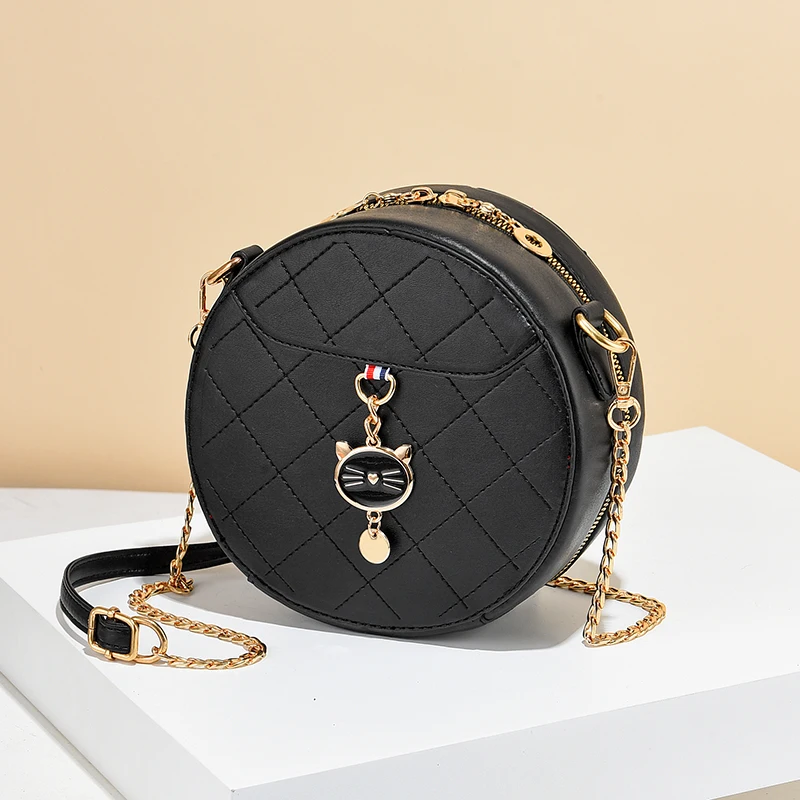 

2021 New Woman Shoulder Bag High Quality Texture Chain PU Diagonal Bag Fashion Luxury Handbag Female Cosmetic Bag Shopping Bag