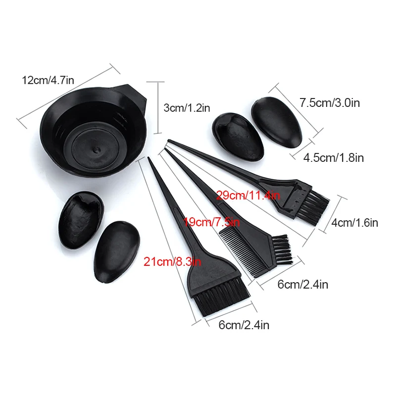

3/4/6Pcs/Set Hair Color Dye Bowl Comb Brushes Tool Kit Black Hair Dyeing Tools Salon Hairdressing Styling Tint DIY Tool