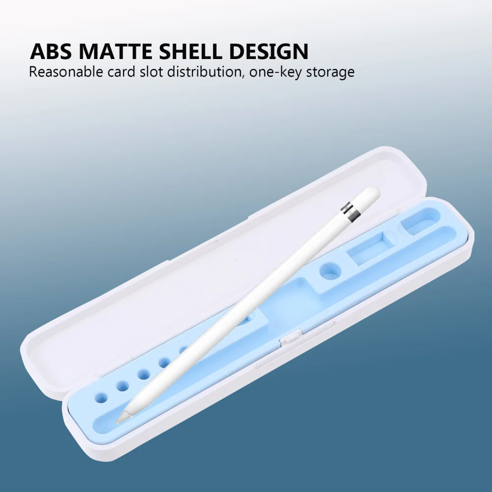 

1Pc Anti-slip Stylus Box Compatible with Apple Pencil 1/ 2 (White, Sky-blue)