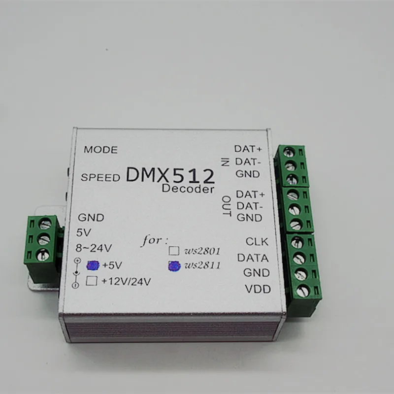 best price 1 pcs WS2811 DC5V ws2812b DMX512 LED RGB Controller dmx512 decoder