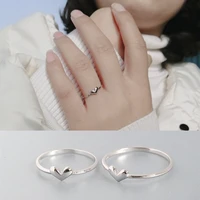 925 sterling silver ring for women simple graceful new mini love heart shaped ring silver korean style tail ring