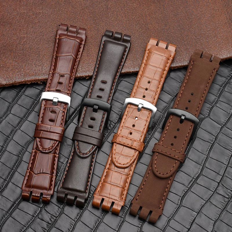 23MM Genuine Calf Leather Watchband Steel Clasp For Swatch IRONY YOS440 449 448 401G Watch Strap Watchband Bracelet Wrist Man