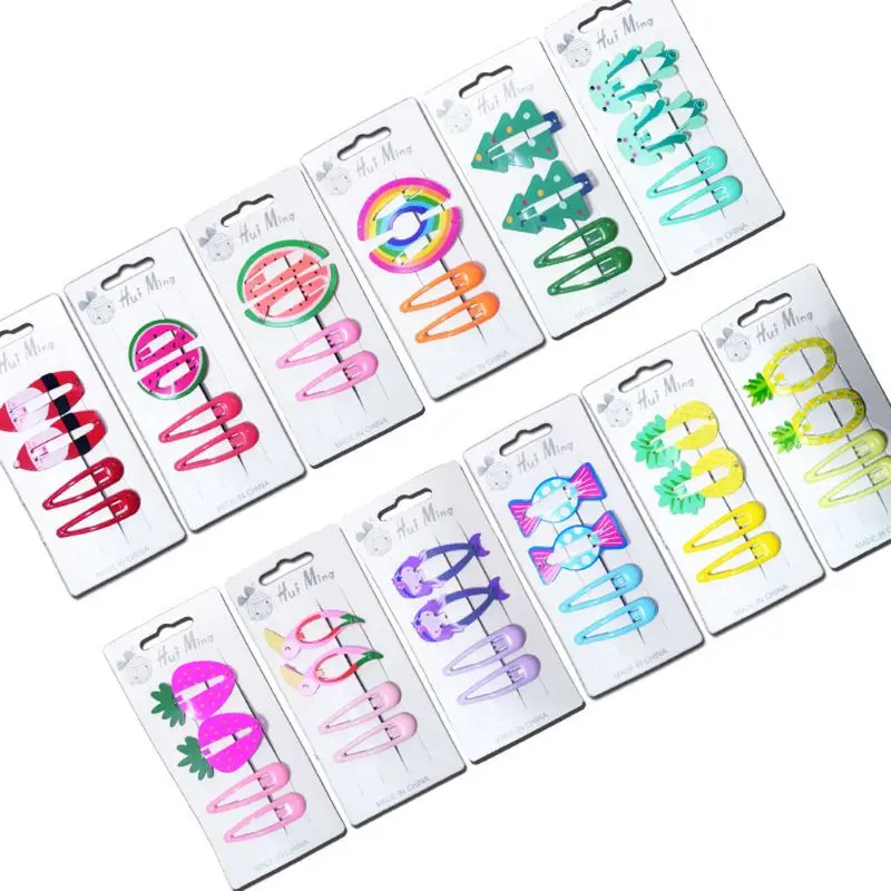 

Lovely Printed Children Headwear Baby Hair Clips Headdress Cute Fruit BB Clips Hairpins Girls Hair Accessories