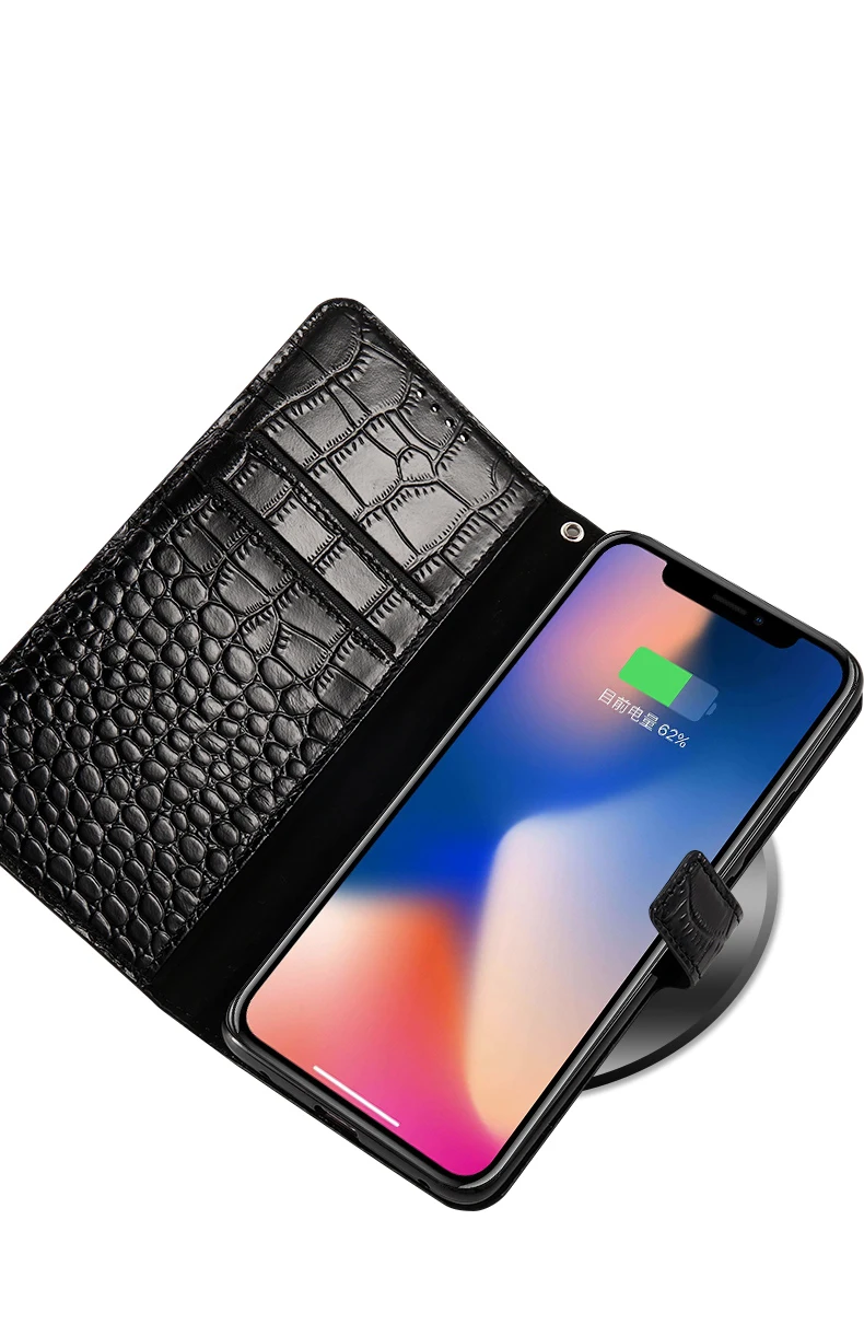 Флип-чехол из натуральной кожи для телефона iPhone 11 Pro 11 Pro max X XS XR XS max 6 7 8 plus роскошный защитный чехол из крокодиловой кожи