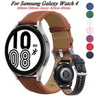 Ремешок сменный для наручных часов Samsung Galaxy Watch 4 40 44 мм, кожаный официальный браслет для часов 4 Classic 46 42 мм 20 мм