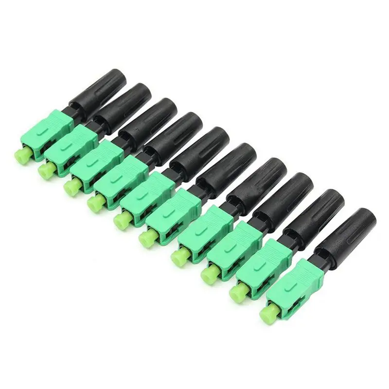 ABSF 10 шт Ftth встроенный быстрый разъем SC/APC зеленый пластиковый