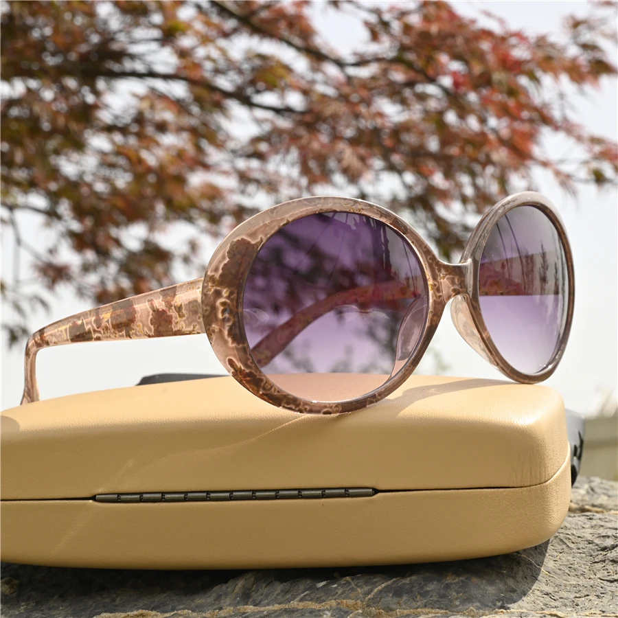 

Vazrobe Round Sunglasses Women Fashion Shades Female Anti Reflection Glasses Ladies Narrow Small Face Flower Green Pink Elegant