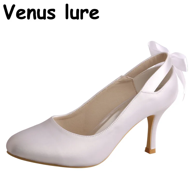 

23 Colors White Shoes High Heel Closed Toe Womens Wedding Pumps Size 8