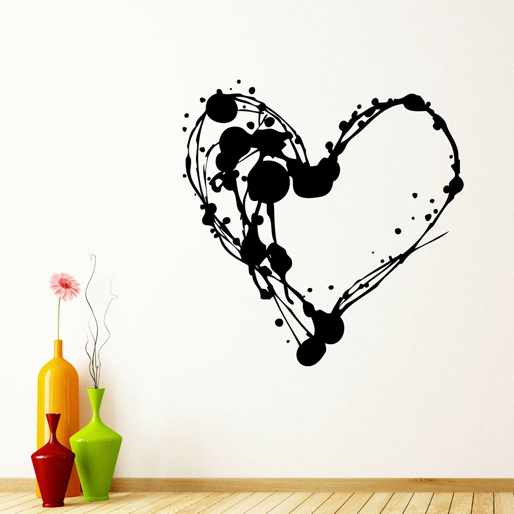 Modern Graffiti Grunge Heart Wall Sticker Playroom Kids Room Family Love Street Art Wall Decal Bedroom Vinyl Home Decor
