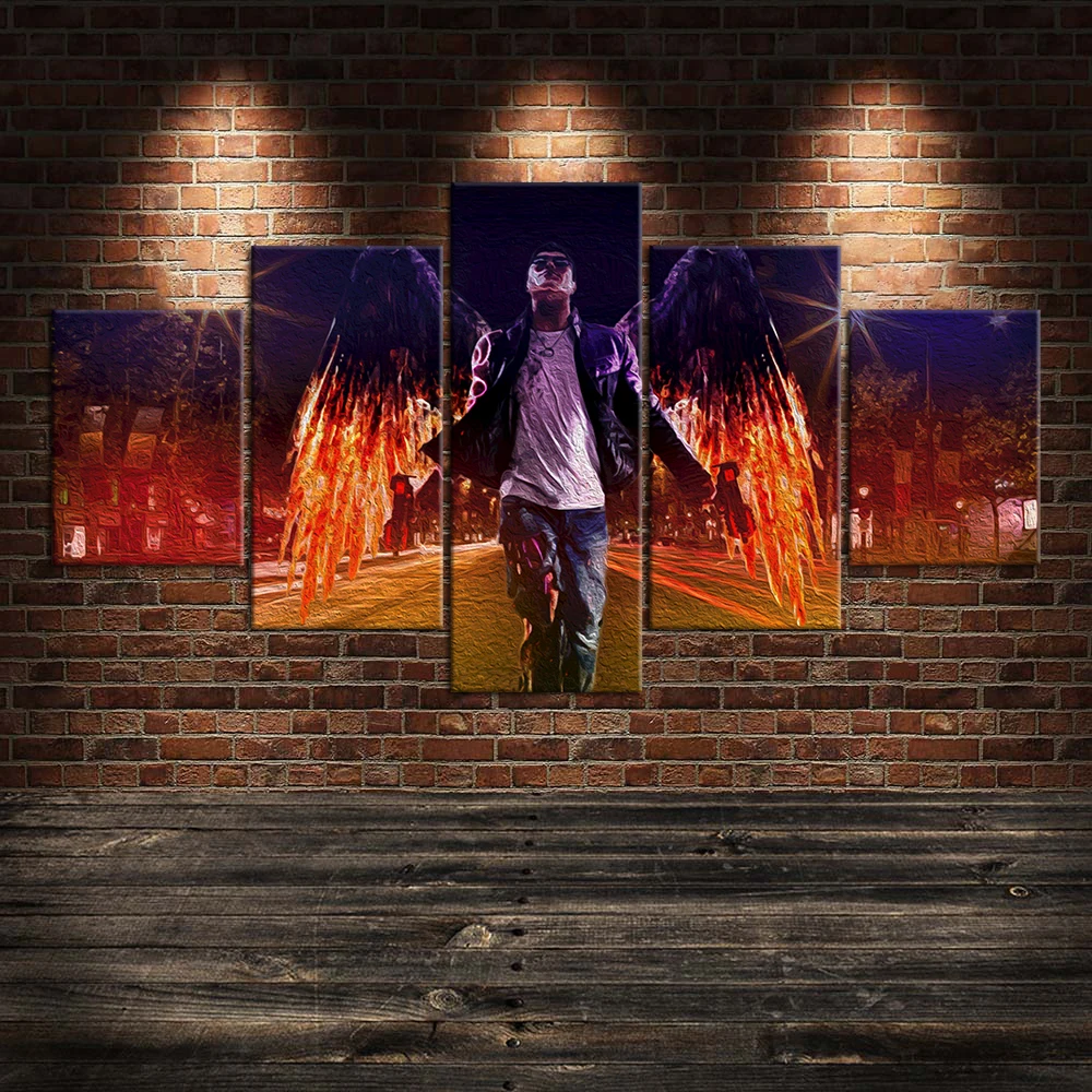 

5 Pieces Saints Row: The Third Remastered Video Game Poster Oil Painting on Canvas HD Picture Wallpaper for Home Decor Gift