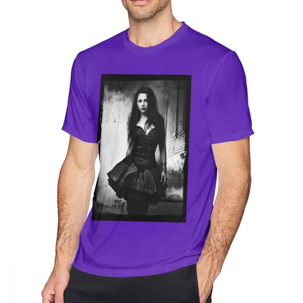 Amy Lee From Evanescence T Shirt Summer Men's T Shirts Print T-Shirt Basic Men Casua Tee Shirt 5XL 6XL Oversized Cotton T-Shirts - Цвет: purple