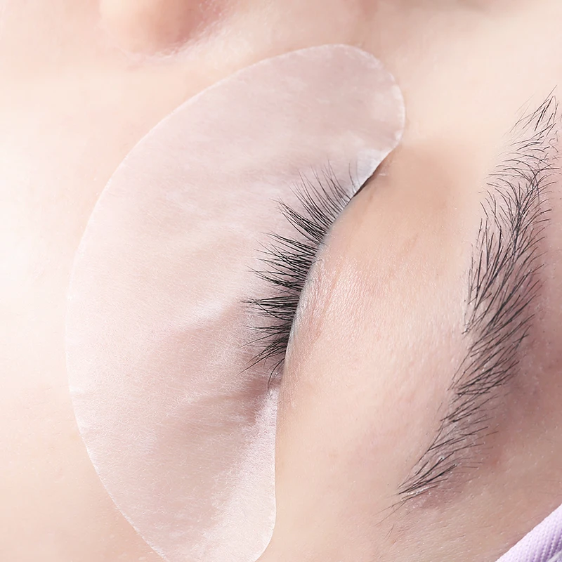 50 пар/лот тонкие гелевые накладные ресницы Серебристая упаковка коллагеновые