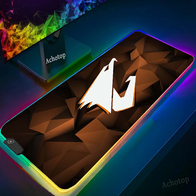 

DIY Aorus LED Light Gaming Mouse Pad RGB Large Keyboard Cover Non-Slip Rubber Base Computer Carpet Desk Mat PC Game Mouse Pad XL