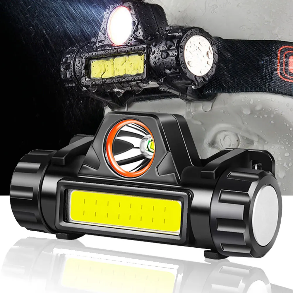 

Strong Light Head Lamp Rechargeable Multifunctional Dual Light Source With Magnet Led Miner's Lamp Super Bright