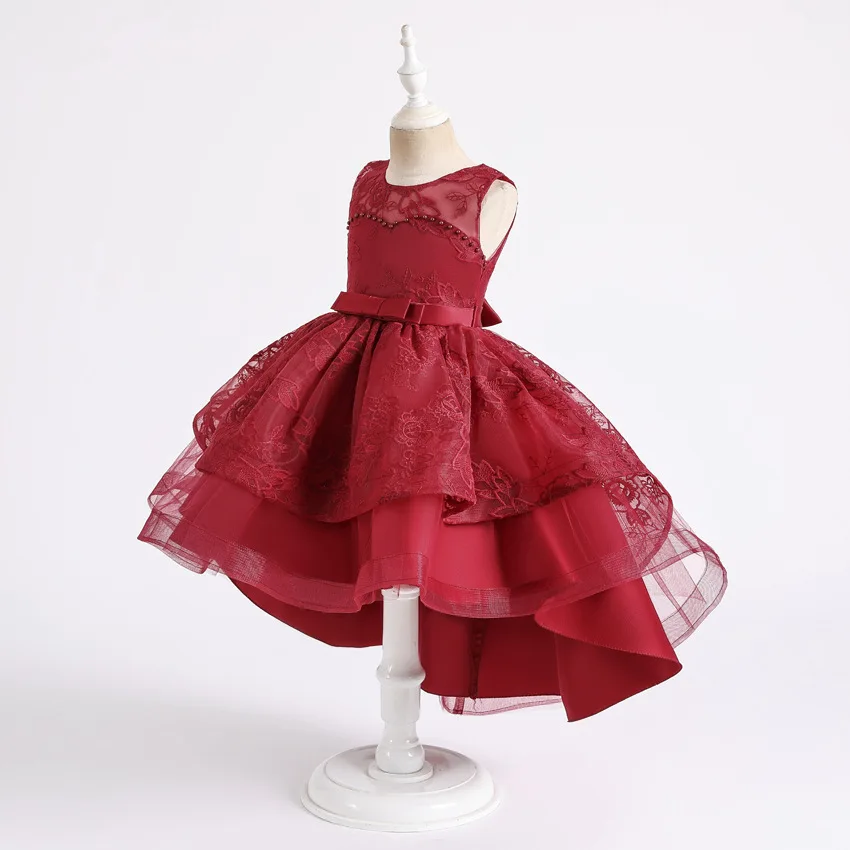 Summer Girls Dress for Carnival Rock Flower Sequins Costume Wedding Evening Princess Party Children Clothing 3-10yrs | Детская одежда и