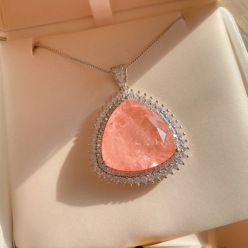 Роскошные геометрические искусственные украшения Paraiba для женщин из розового