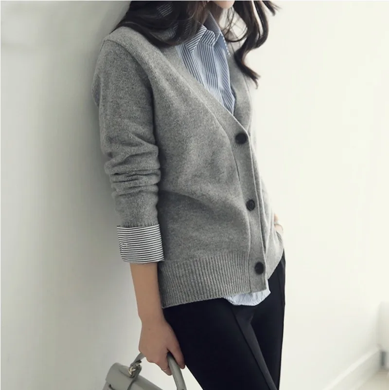 

Cashmere V-Neck Cardigan Women Outwear Jacket 2020 Autumn Winter Top Clothes Jumper Pull Femme Streetwear Knit Sweater Cardigan