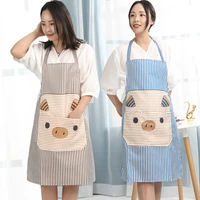cute pig kitchen apron waterproof anti oil polyester cartoon printed home clean tool for cooking painting kitchen accessories